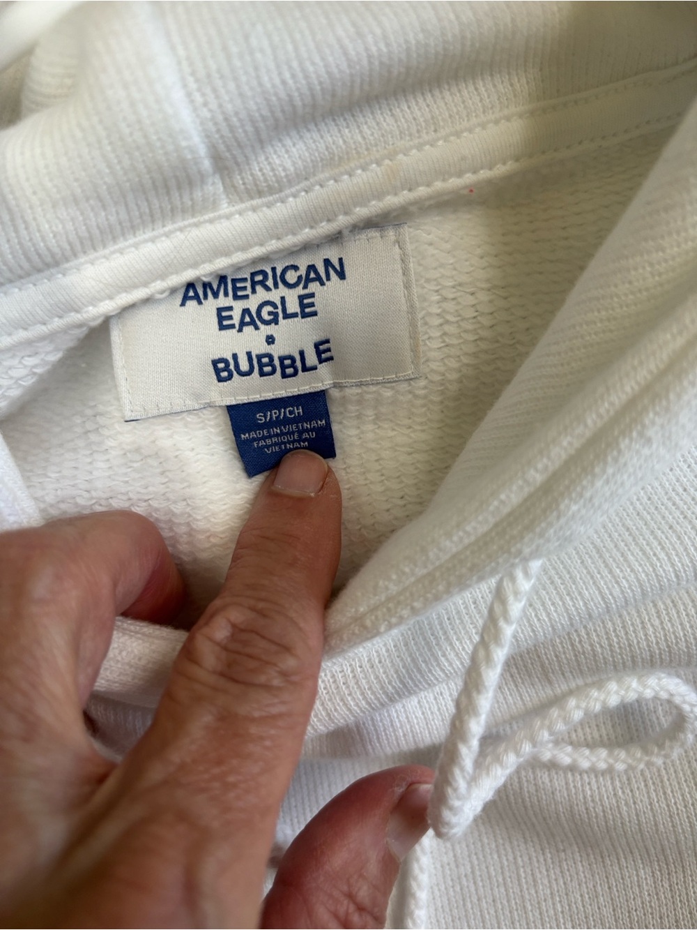 American Eagle Outfitters White Bubble Knit Hoodie